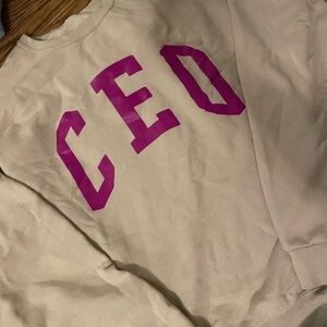 Beige Sweatshirt with Purple Motivational Print